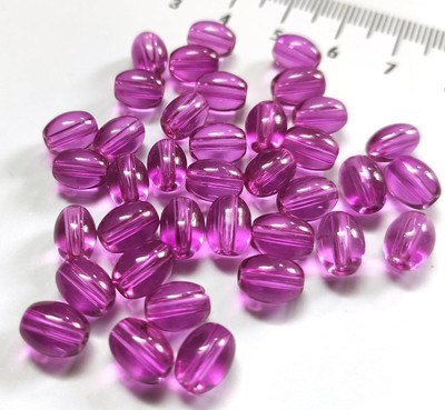 The Giftery Glass Oval Beads (Lavender) Embroidery Hoop(Pack of 100)