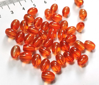 The Giftery Oval Glass Hanging Beads (Red) Embroidery Hoop(Pack of 100)