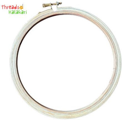 ThreadsKalakari Threads Kalakari Premium 8 Inch Wooden Embroidery Hoop – Brass Hook Frame Pack 1 Embroidery Hoop(Pack of 1)