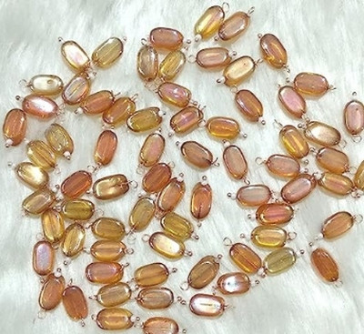 The Giftery Flat Oval Glass Hanging Beads(COPPER) Embroidery Hoop(Pack of 100)
