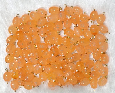 The Giftery Oval Shape Glass Hanging Beads (yellow)2024 Embroidery Hoop(Pack of 100)