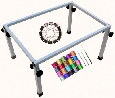 PrabhasDesigns Box aari stand with 12 clips 20 multi color zari thread and 3 Aari needles Embroidery Frame(Pack of 3)