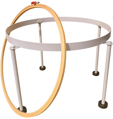 LECRAFT 18 Inch Wooden Embroidery Frame with Stand | Large Hoop Ring for Cross Stitch Embroidery Frame(Pack of 1)