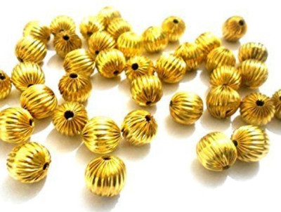 The Giftery Metal Finish Gold Beads for Jewellery Making Embroidery Hoop(Pack of 100)