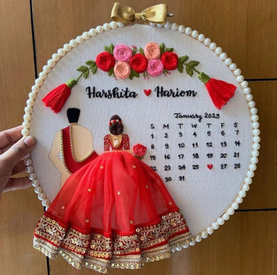 SnigyCraft Red Tessel Wedding Hoop Embroidery Hoop(Pack of 1)