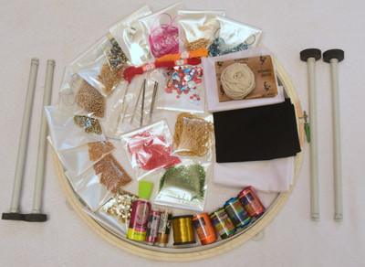 PrabhasDesigns Prabhas Designs Aari Work Beginners Kit - With 18 Inch Stand W Total 39 Items Embroidery Frame(Pack of 1)