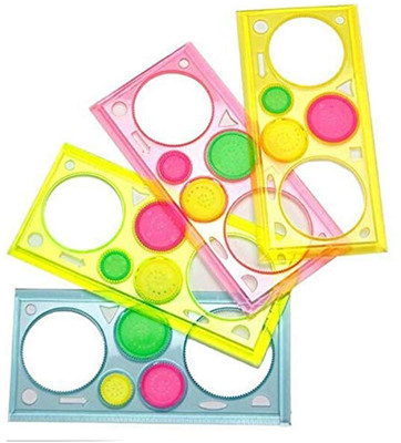 BM RETAIL Designer Ruler Spirograph Stationery for Students Drawing Set Embroidery Frame(Pack of 4)