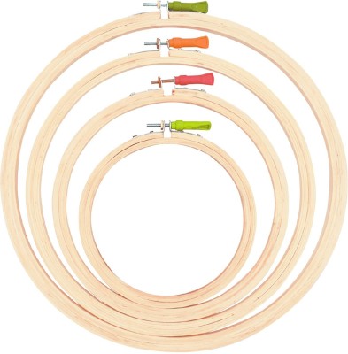 ASIAN HOBBY CRAFTS 4 Pieces Wooden Embroidery Hoop Ring Frame: Size - 6, 8, 10, and 12 Inch Embroidery Hoop(Pack of 6)