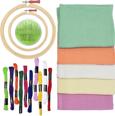 ASIAN HOBBY CRAFTS Embroidery Kit Embroidery Hoop(Pack of 6)