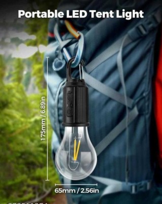 joyal Unbreakable Hanging Clip Bulb USB Rechareable Bulb with 3 Mode Lamp for Camping 4 hrs Bulb Emergency Light(Yellow)