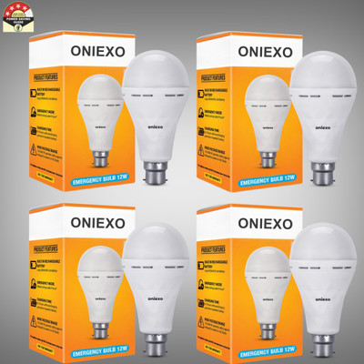 ONIEXO 12W Rechargeable LED Bulb for Home and Emergency Use-D11 4 hrs Bulb Emergency Light(White)