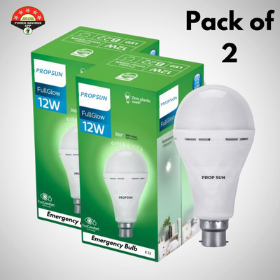 PROPSUN 12 W Inverter Round B22 Inverter Bulb(White, Pack of 2)