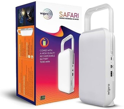 Wipro Safari Emergency Rechargeable LED Lantern 10 hrs Lantern Emergency Light(White)