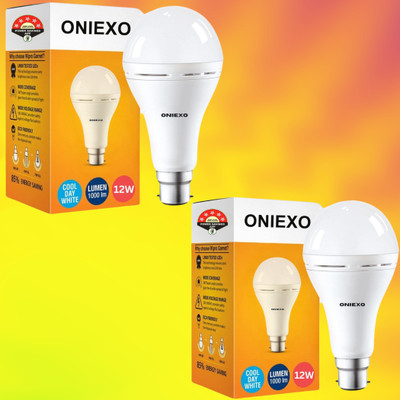 ONIEXO 12W Portable Rechargeable Emergency LED Bulb-D08 4 hrs Bulb Emergency Light(White)