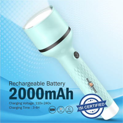 Pick Ur Needs Rechargeable Emergency Torch Light With 4 Multiple Mode Light Type C Fast Charge 5 hrs Lantern Emergency Light(Blue)