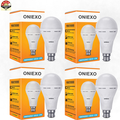 ONIEXO 12W Rechargeable LED Bulb for Home and Emergency Use-D19 4 hrs Bulb Emergency Light(White)
