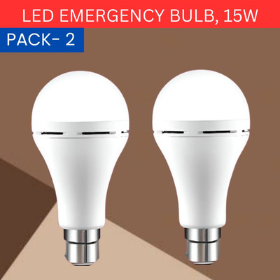 FRONY 15W Rechargeable Inverter LED Bulb with Upto 4H.Power Cut Lighting Pack of_2C264 4 hrs Bulb Emergency Light(White)