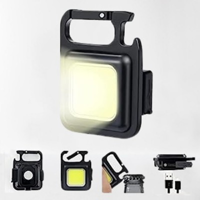 KAVANA Rechargeable Keychain Mini LED Flashlight (Pack Of 1) 4 hrs Torch Emergency Light(Black)