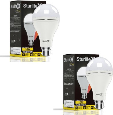 Sturlite Inverter 10W LED Rechargeable| Battery Backup - (Pack of 2) 3 hrs Bulb Emergency Light(White)