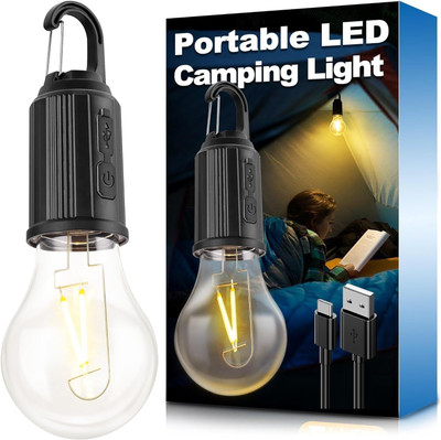 GLOWISH MINI HANGING RECHARGEABLE UNBREAKABLE GLASS GLOWIING LED BULB 3 hrs Bulb Emergency Light(Black)