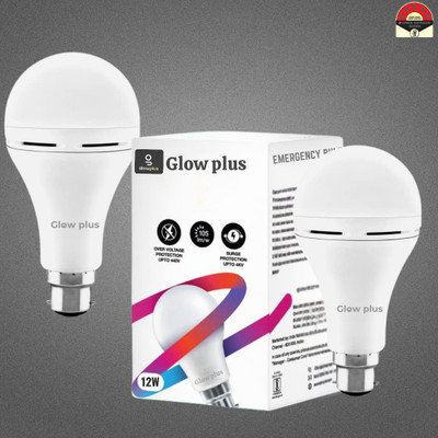 Glowplus G Pk-2-12W LED Bulb with High Power Efficiency 4 hrs Bulb Emergency Light(White)