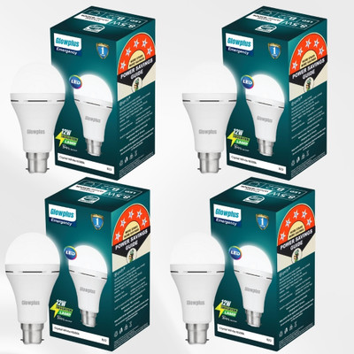 Glowplus G Pk-4-12W Power Backup LED Bulb for All Purposes 4 hrs Bulb Emergency Light(White)