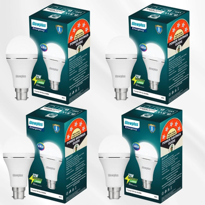 Glowplus G Pk-4-12W LED Bulb for Home and Outdoor Lighting 4 hrs Bulb Emergency Light(White)