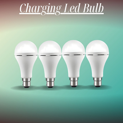 GUGGU Rechargeable Emergency Bulb 12W Inverter Rechargebale Emergency Bulb_Pack_4 A244 3 hrs Bulb Emergency Light(White)