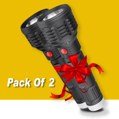 Daily Needs Shop 2 In 1 Light Mode Rechargeable Handy 50W Long Range Torch Light 1200mAh Battery 3 hrs Torch Emergency Light(Black)