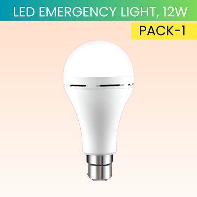 YAROH 12W Rechargeable Inverter LED Bulb with Upto 4H.Power Cut Lighting Pack of_1T129 4 hrs Bulb Emergency Light(White)