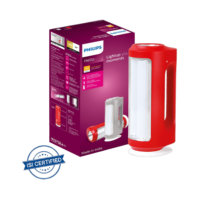 PHILIPS 5W Helio Rechargeable LED 8 hrs Lantern Emergency Light(Red)