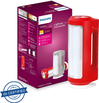 PHILIPS 5W Helio Rechargeable LED 8 hrs Lantern Emergency Light(Red)