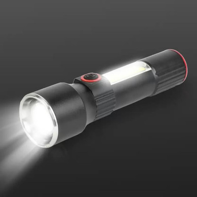 ECOSKY Usb Rechargeable torch flashlight Led With Multiple Modes 5 hrs Torch Emergency Light(Black)