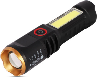ECOSKY USB COB Flashlight 100lumen Rechargeable Torch For Camping and Outdoor Torch Torch(Black, 12 cm, Rechargeable)
