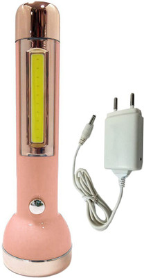 GALLAXY LED SUPER Plastic Rechargeable Torch Light and 1 COB Side Flashlight with Charger 6 hrs Torch Emergency Light(Multicolor)