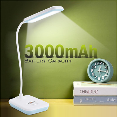 Daily Needs Shop Rechargeable LED Table Lamp With Warm Light Color Dimmable Brightness Reading 5 hrs Lantern Emergency Light(White)