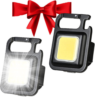 ZYRIAN (Pack Of 2 ) Keychain Brighten COB Led Light with Bottle Opener Magnetic Power 2 hrs Lantern Emergency Light(Black)