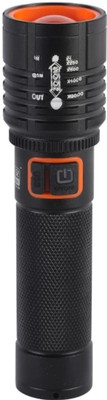 UNZAG Metal Torch Zoomable Led Metal Torch 5 Modes Flashlight,Nn1 2 hrs Torch Emergency Light(Black, Red)