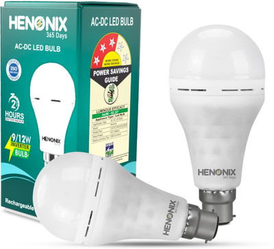 HENONIX 12W LED Bulb with Rechargeable Inverter Functionality 2 hrs Bulb Emergency Light(White)