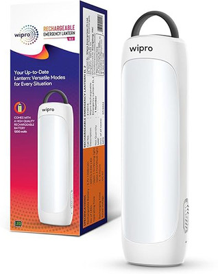 Wipro EL2 Rechargeable Emergency Lantern with 2 in 1 Lighting mode|1200 mAh Battery 4 hrs Lantern Emergency Light(White)