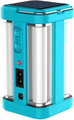 FIRSTLIKE Rechargeable 4 Side Tube With 2 Multiple Mode Extra Bright DC / Solar Lantern 7 hrs Lantern Emergency Light(Blue)