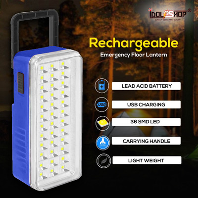 VR Bright Lite Portable 36 High-Bright LED With Android Charging Support Rechargeable 6 hrs Lantern Emergency Light(Blue)