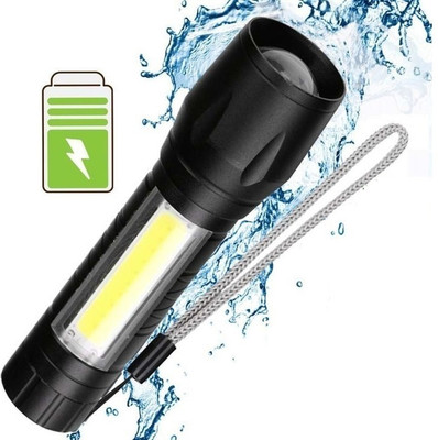 NPU High quality Metal LED Light, Super Bright, Waterproof 3 Light Modes_NP351 Torch(Black, 5 cm, Rechargeable)