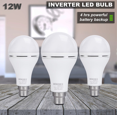 HENONIX 12W Energy-Saving Emergency LED Bulb Rechargeable Light for Any Room 4 hrs Bulb Emergency Light(White)