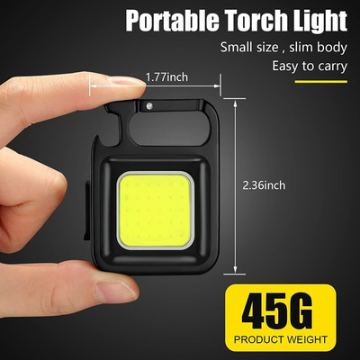 SebonCare Multifunction Keychain LED Light with_Bottle Opener Keychain Emergency Light__SB 1 hrs Flood Lamp Emergency Light(Black)