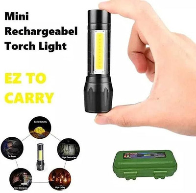NPU High quality Metal LED Light, Super Bright, Waterproof 3 Light Modes_NP476 Torch(Black, 5 cm, Rechargeable)
