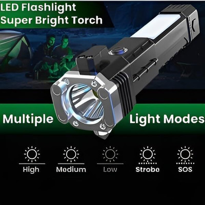 ASTOUND 7-Mode LED COB Torch Light LED 3W 5 hrs Torch Emergency Light(Multicolor)