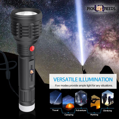 VR Bright Lite 2 In 1 Light Mode Rechargeable Handy 50W Long Range Torch Light 1200mAh Battery 5 hrs Torch Emergency Light(Black)