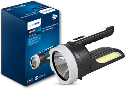 PHILIPS SPARK 5W Rechargeable LED Lantern with backup upto 5.5 hrs Torch Emergency Light(Black)