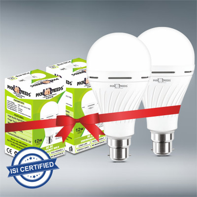Sunaze Rechargeable 12 W Round B22 D Energy Saving Inverter Bulb With Bright LED Light 5 hrs Bulb Emergency Light(White)